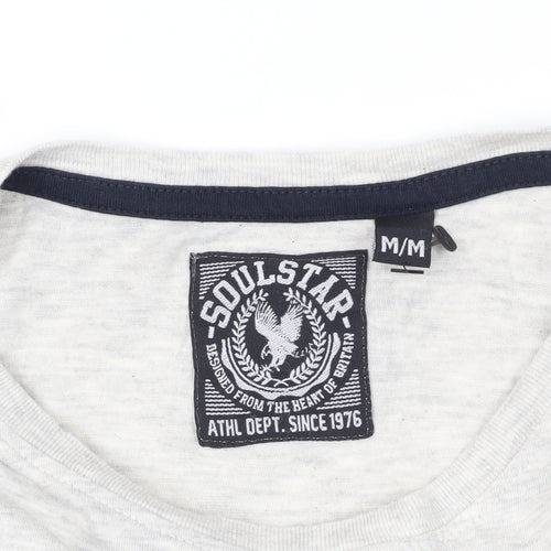 Soul Star White Graphic T-Shirt M Vintage Racing Style