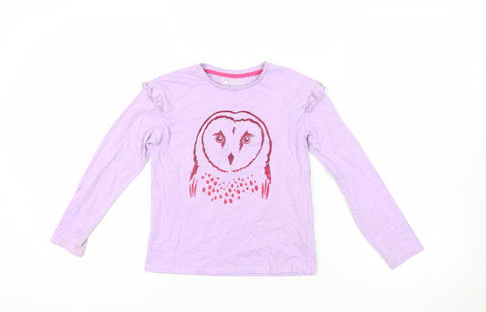 Mountain Warehouse Purple Owl Graphic Long Sleeve T-Shirt 9-10Y