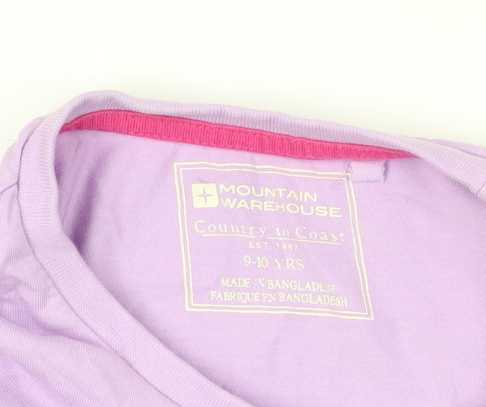 Mountain Warehouse Purple Owl Graphic Long Sleeve T-Shirt 9-10Y