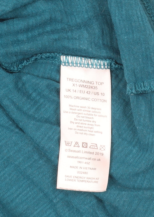 Seasalt Blue Cotton Tunic, Size 14, Casual Style