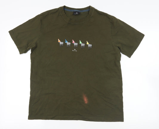 Paul Smith Green Zebra Graphic Tee XL