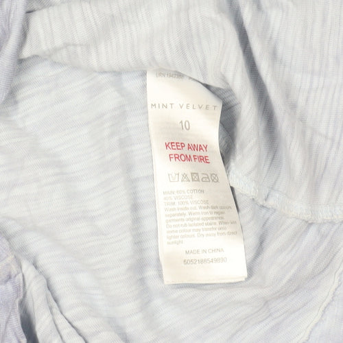 Mint Velvet Blue Cap Sleeve T-Shirt Size 10