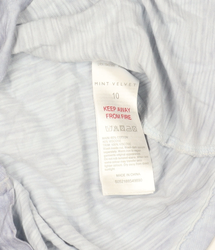 Mint Velvet Blue Cap Sleeve T-Shirt Size 10