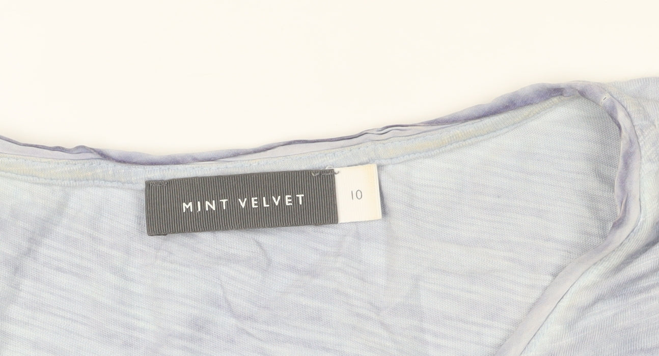 Mint Velvet Blue Cap Sleeve T-Shirt Size 10