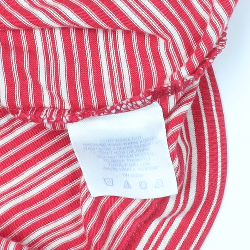 Lands' End Red Striped Crew Neck T-Shirt M