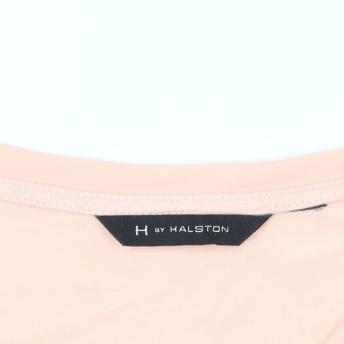 H by Halston Pink V-Neck T-Shirt, Lightweight Stretch