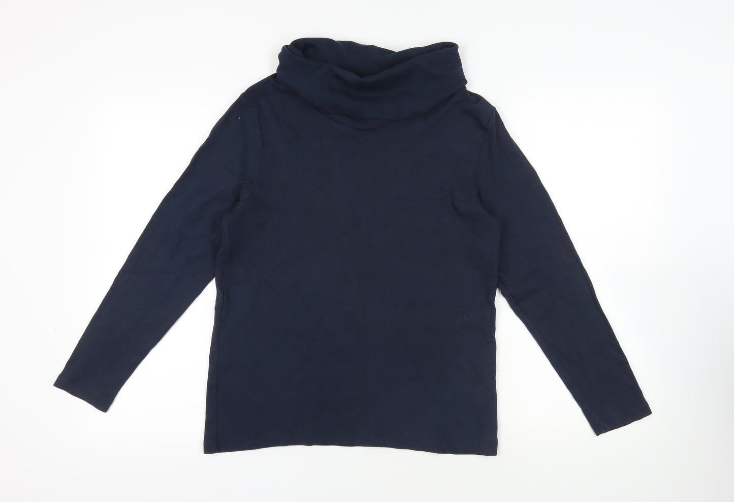 Cotton Traders Blue Cowl Neck Long Sleeve T-Shirt