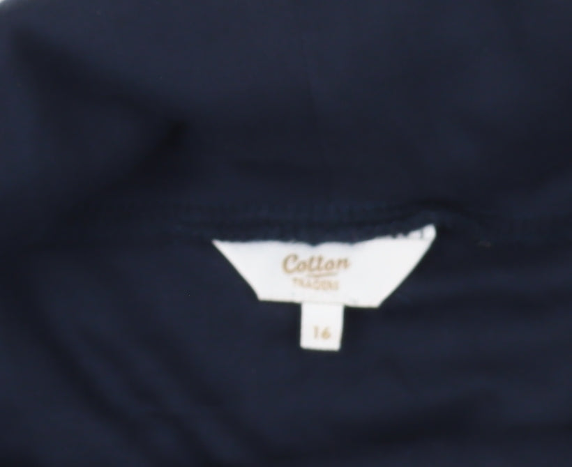 Cotton Traders Blue Cowl Neck Long Sleeve T-Shirt
