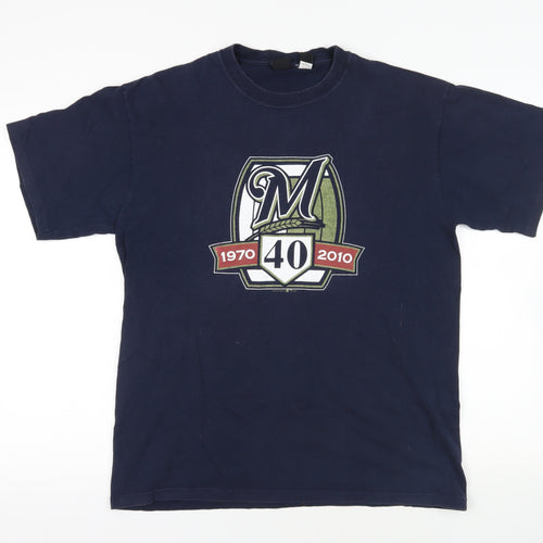 Gear for Sports Blue Cotton Crew Neck T-Shirt L