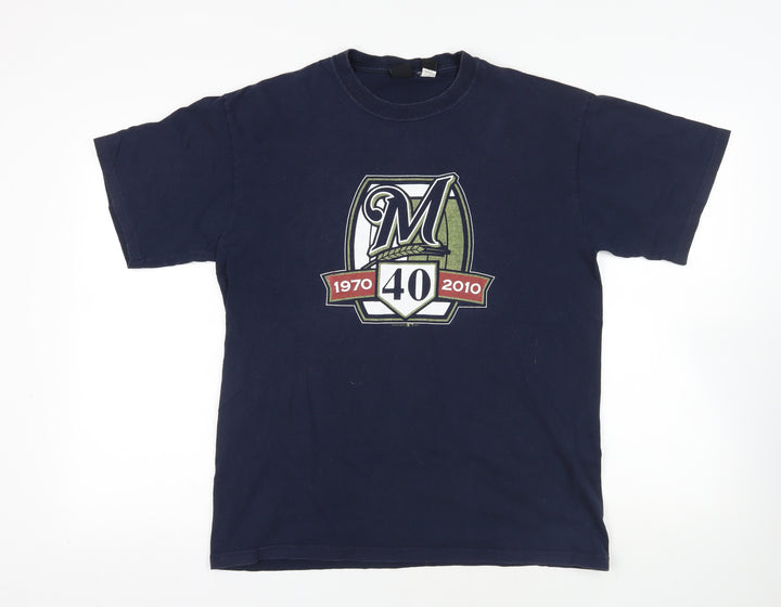 Gear for Sports Blue Cotton Crew Neck T-Shirt L