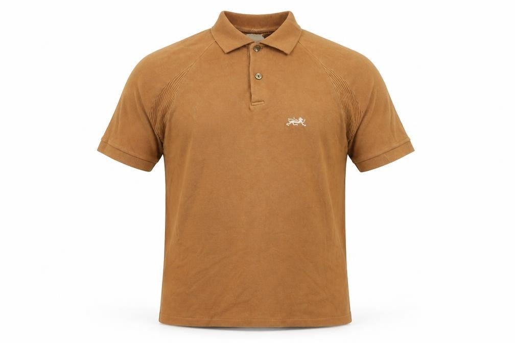Front view of Bob Charles Brown Cotton Polo Medium Vintage Style