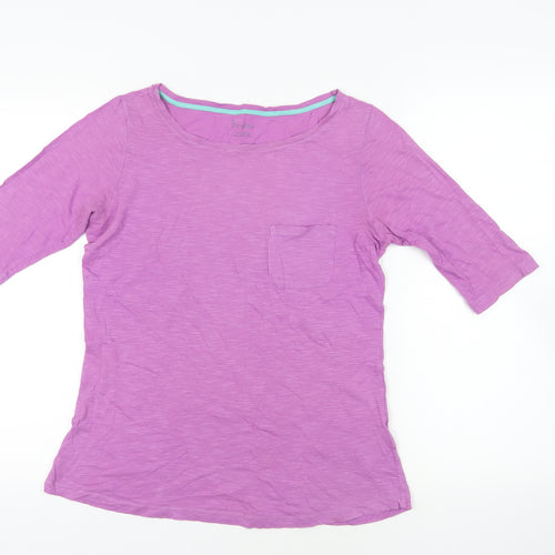 Boden Purple 3/4 Sleeve Cotton T-Shirt - Size 12