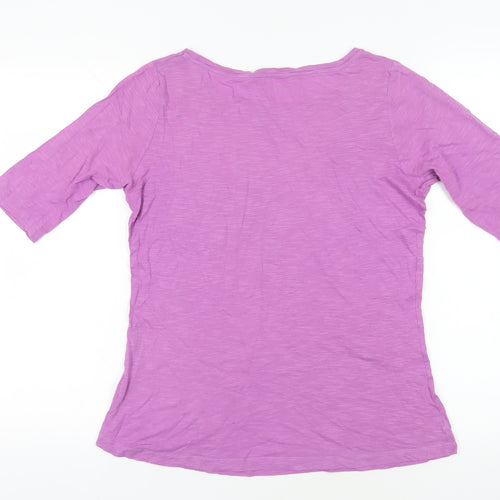 Boden Purple 3/4 Sleeve Cotton T-Shirt - Size 12