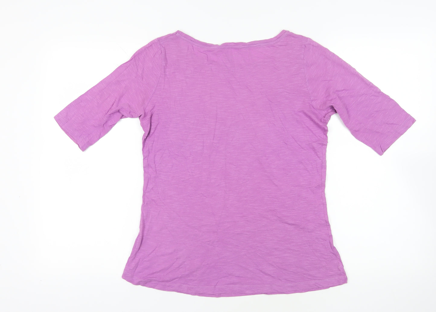 Boden Purple 3/4 Sleeve Cotton T-Shirt - Size 12