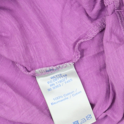 Boden Purple 3/4 Sleeve Cotton T-Shirt - Size 12