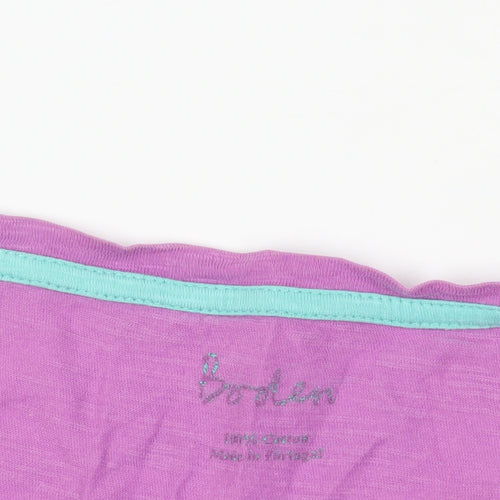 Boden Purple 3/4 Sleeve Cotton T-Shirt - Size 12