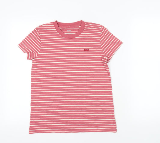 Levi's Pink Striped Ringer T-Shirt, Size S