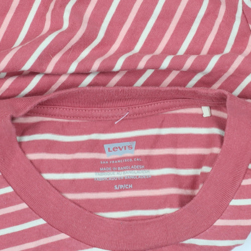 Levi's Pink Striped Ringer T-Shirt, Size S