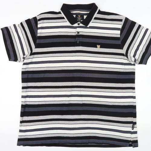 Guinness 2XL Black Striped Polo Shirt