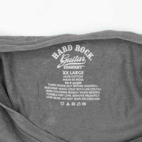 Hard Rock Grey Guitar Men's T-Shirt 2XL