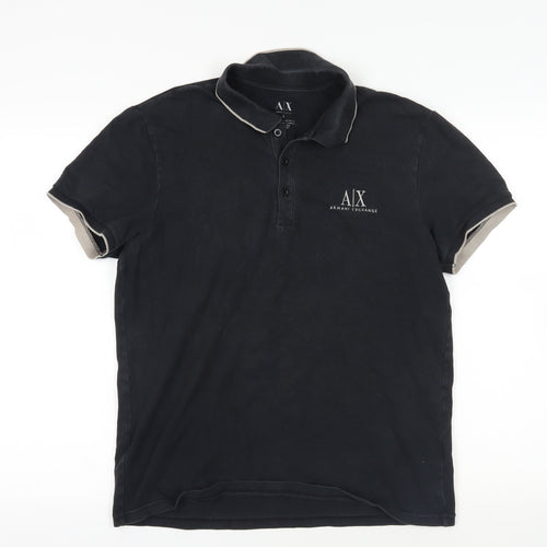 Armani Exchange Black Logo Polo Shirt - Size L