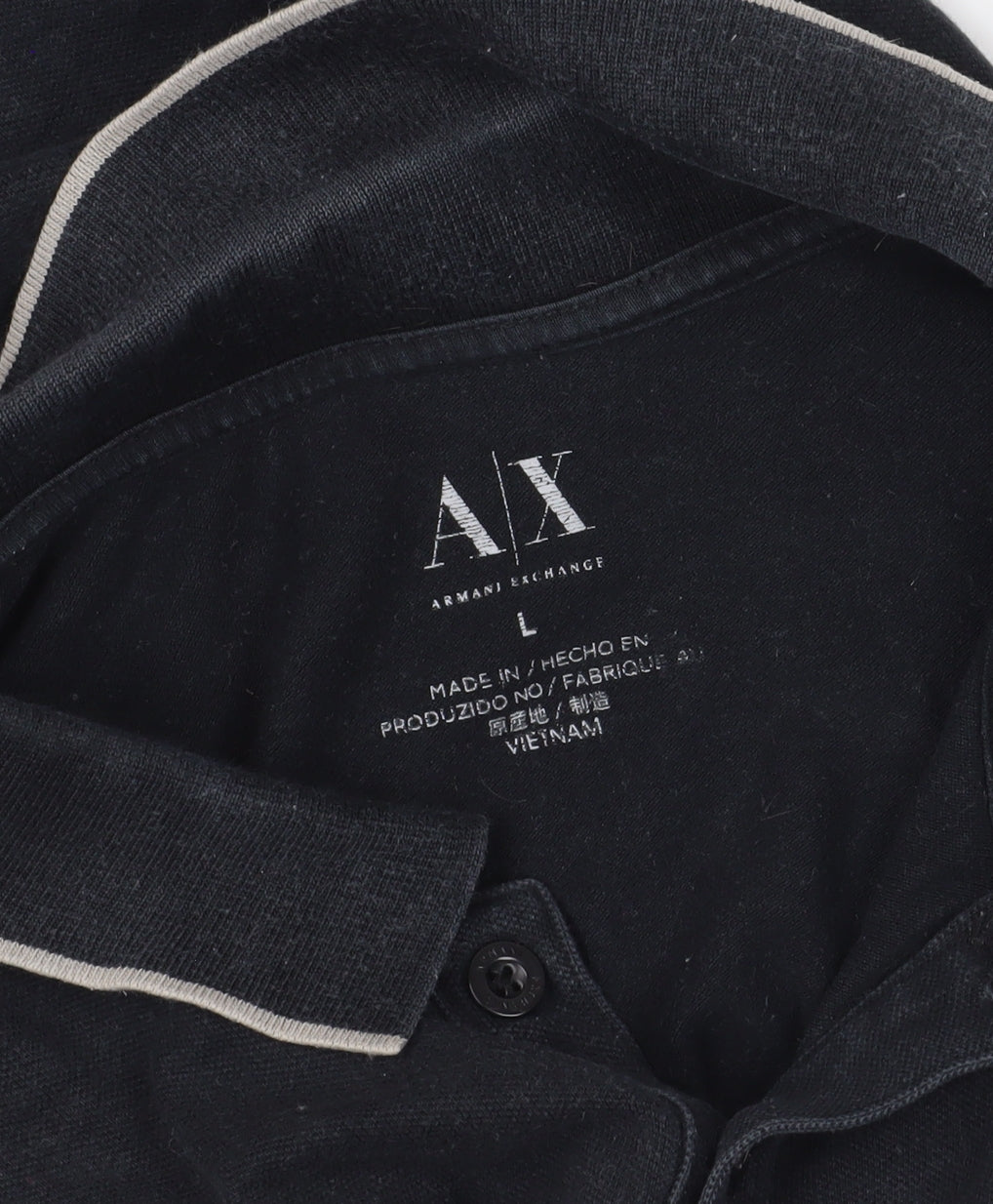 Armani Exchange Black Logo Polo Shirt - Size L