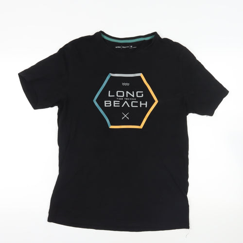 Anko Black Beach Graphic T-Shirt, M, Cotton, Summer Style