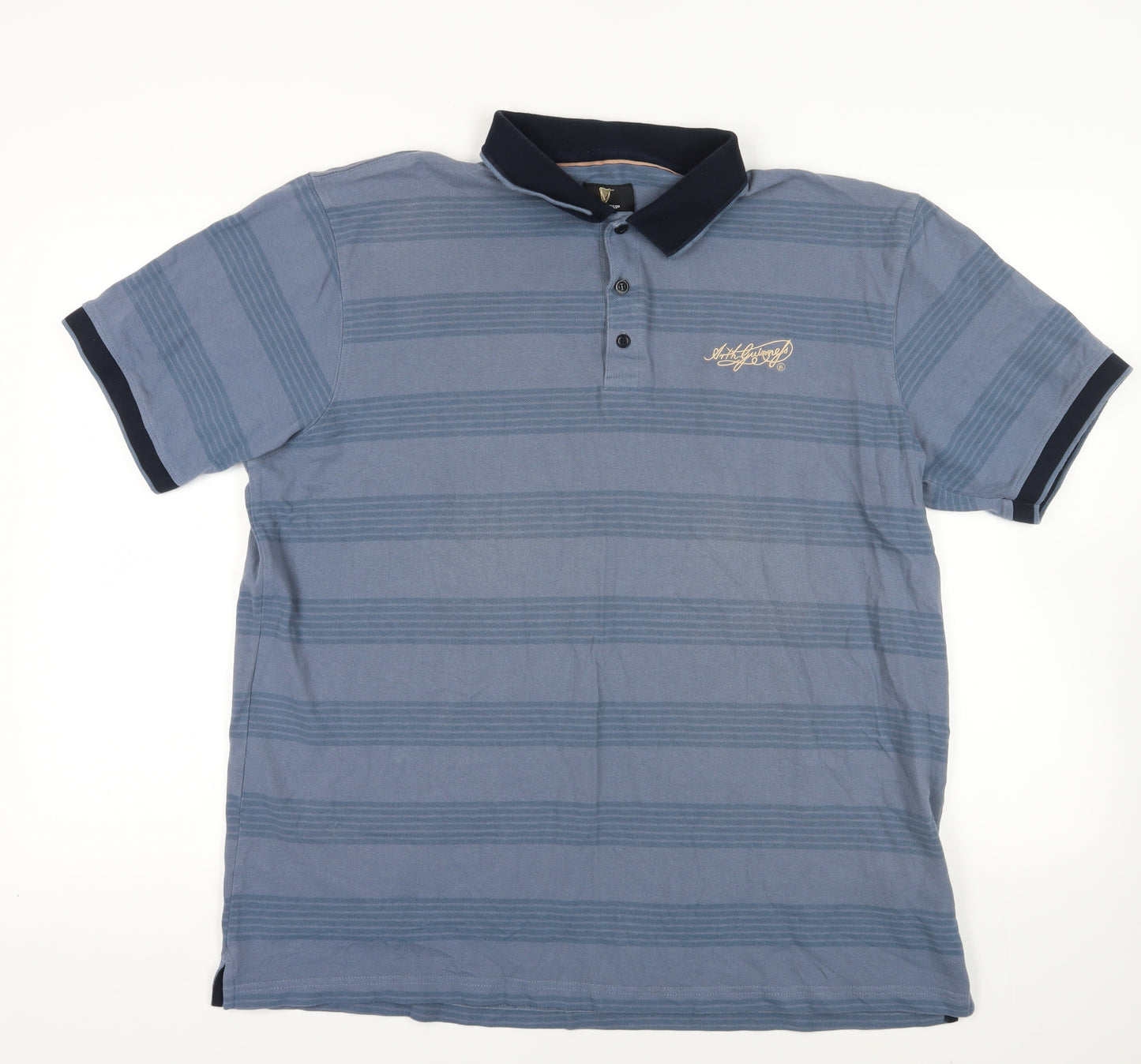 Guinness Blue Striped Polo Shirt 2XL