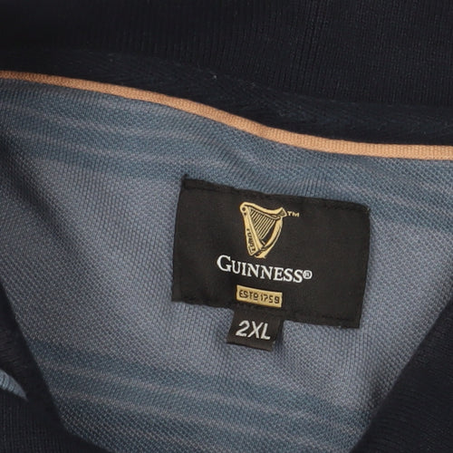 Guinness Blue Striped Polo Shirt 2XL