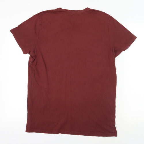 JACK & JONES Red Graphic Print Cotton T-Shirt, Medium