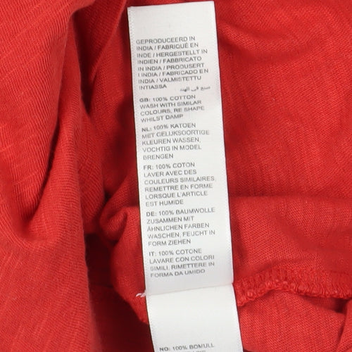 Fat Face Red Cotton Long Sleeve T-Shirt Size 14