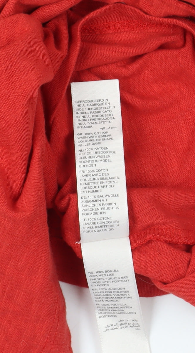 Fat Face Red Cotton Long Sleeve T-Shirt Size 14