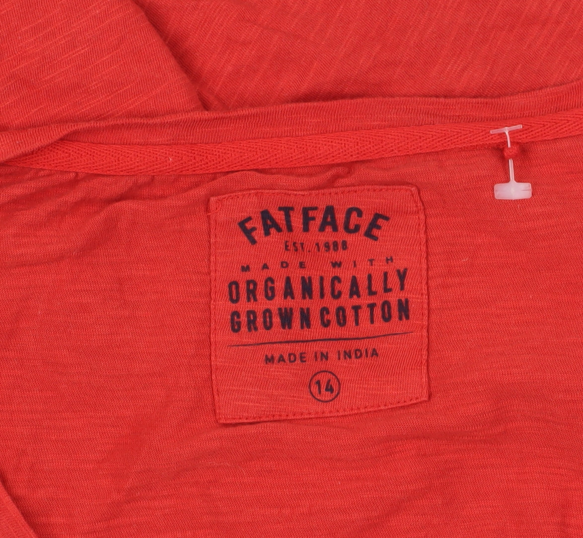 Fat Face Red Cotton Long Sleeve T-Shirt Size 14