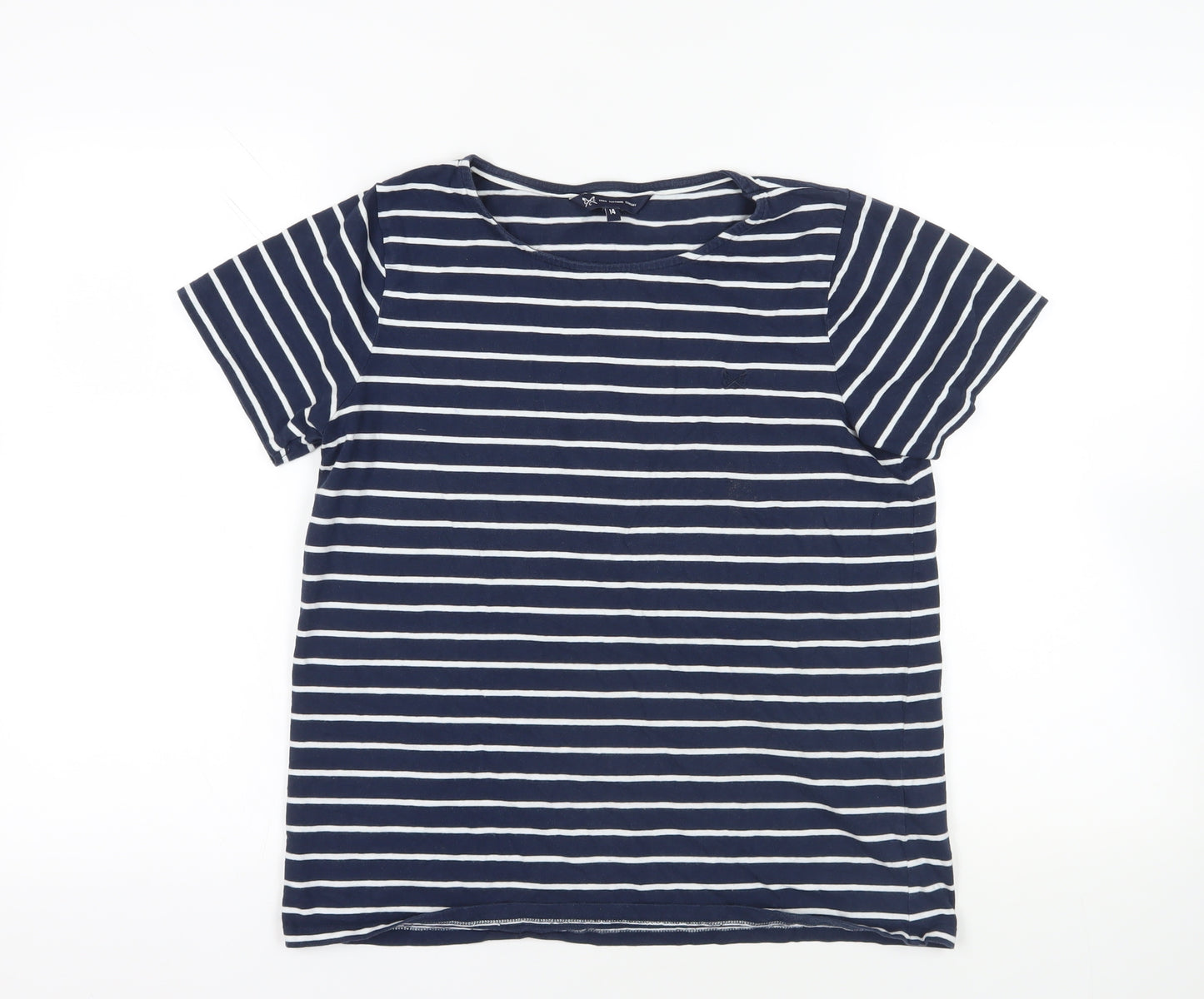 Crew Clothing Blue Striped T-Shirt, Size 14