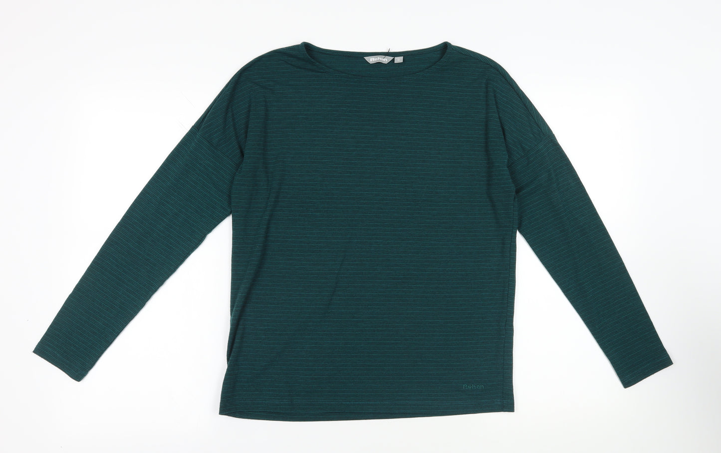Rohan Green Striped Knit T-Shirt Long Sleeve Size 12