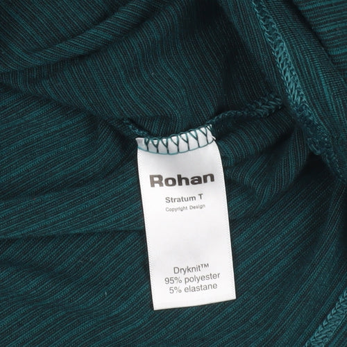 Rohan Green Striped Knit T-Shirt Long Sleeve Size 12