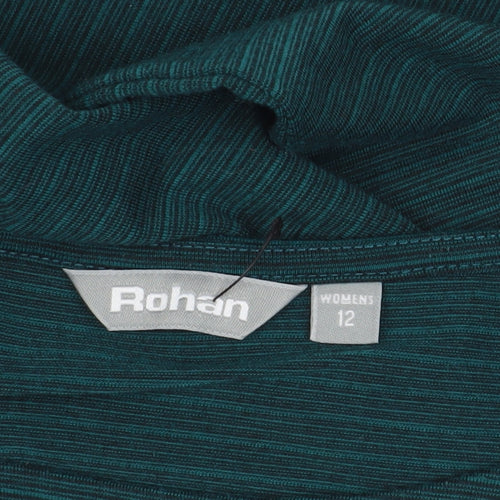 Rohan Green Striped Knit T-Shirt Long Sleeve Size 12