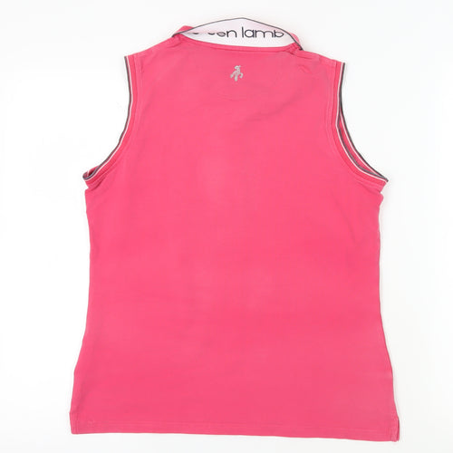 Green Lamb Pink Polo Sleeveless Top Size 14