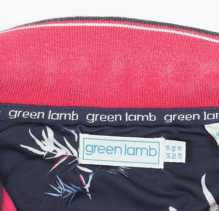 Green Lamb Pink Polo Sleeveless Top Size 14