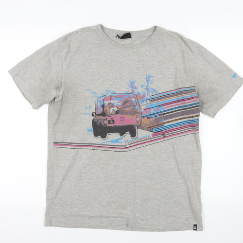 needworx Grey Graphic Men's T-Shirt, Crew Neck, Regular Fit