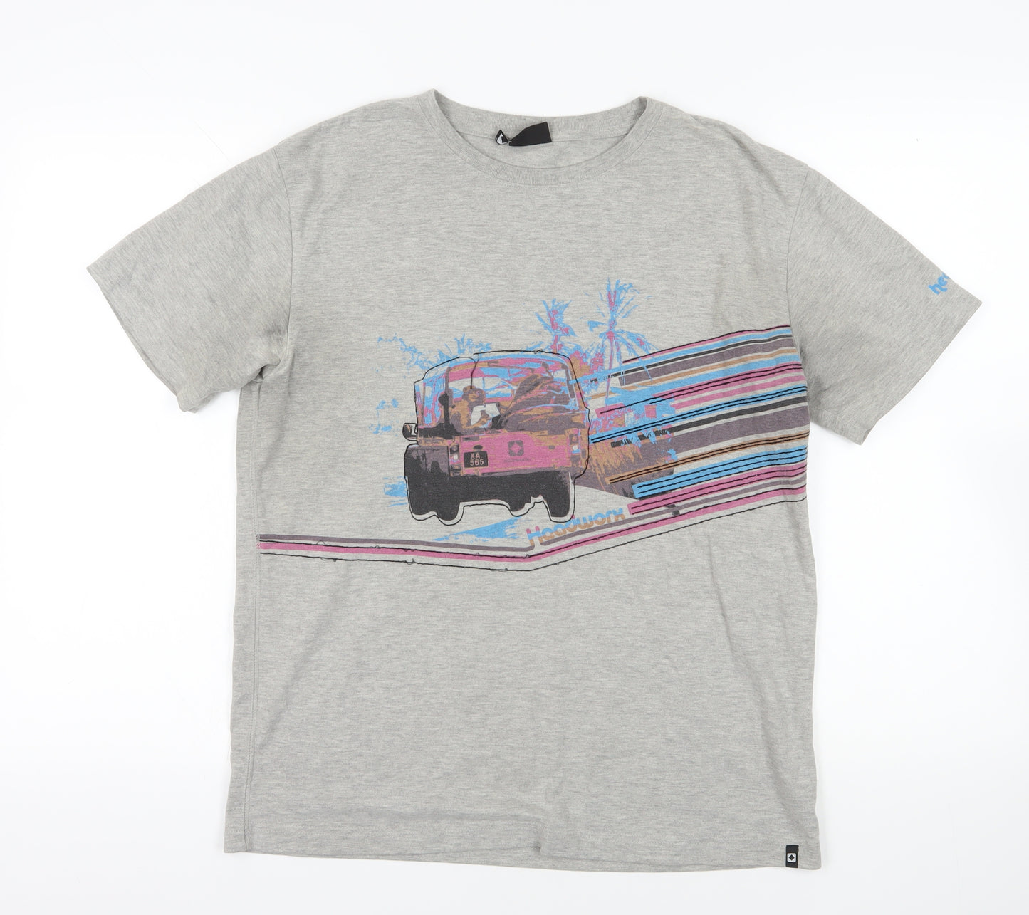 needworx Grey Graphic Men's T-Shirt, Crew Neck, Regular Fit