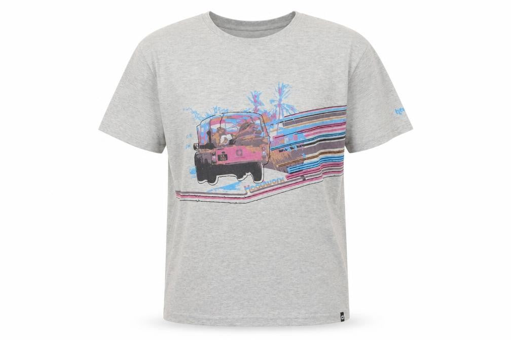 Front view of needworx Grey Graphic Men's T-Shirt, Crew Neck, Regular Fit