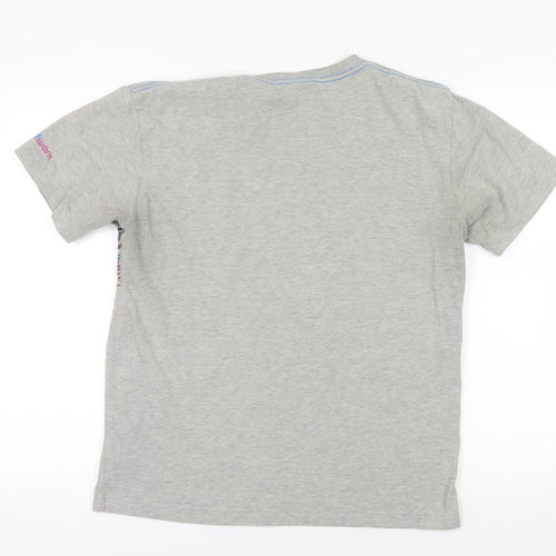 needworx Grey Graphic Men's T-Shirt, Crew Neck, Regular Fit