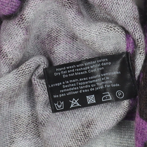 Purple Animal Print Knit Jumper XS