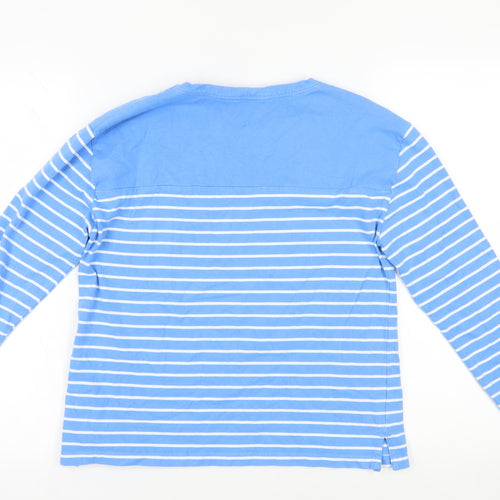 Isle Blue Striped Long Sleeve Women's T-Shirt Size 10-12