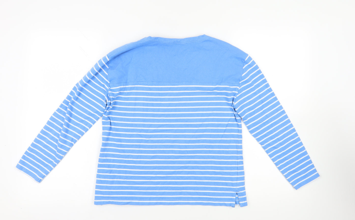 Isle Blue Striped Long Sleeve Women's T-Shirt Size 10-12