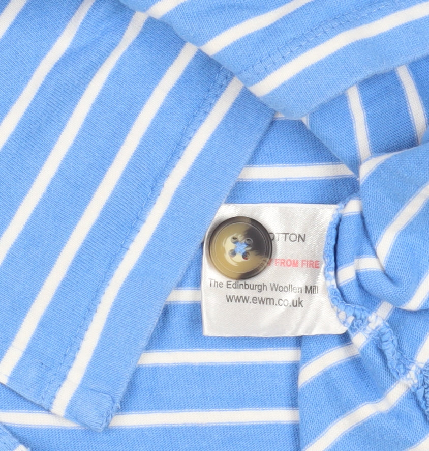 Isle Blue Striped Long Sleeve Women's T-Shirt Size 10-12