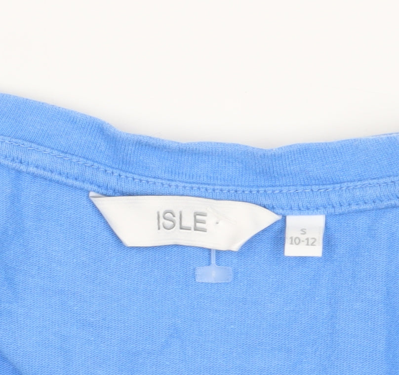 Isle Blue Striped Long Sleeve Women's T-Shirt Size 10-12