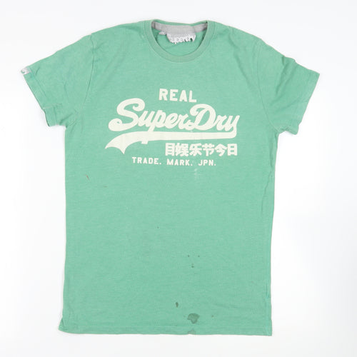 Superdry Green Graphic T-Shirt, M, Cotton Blend