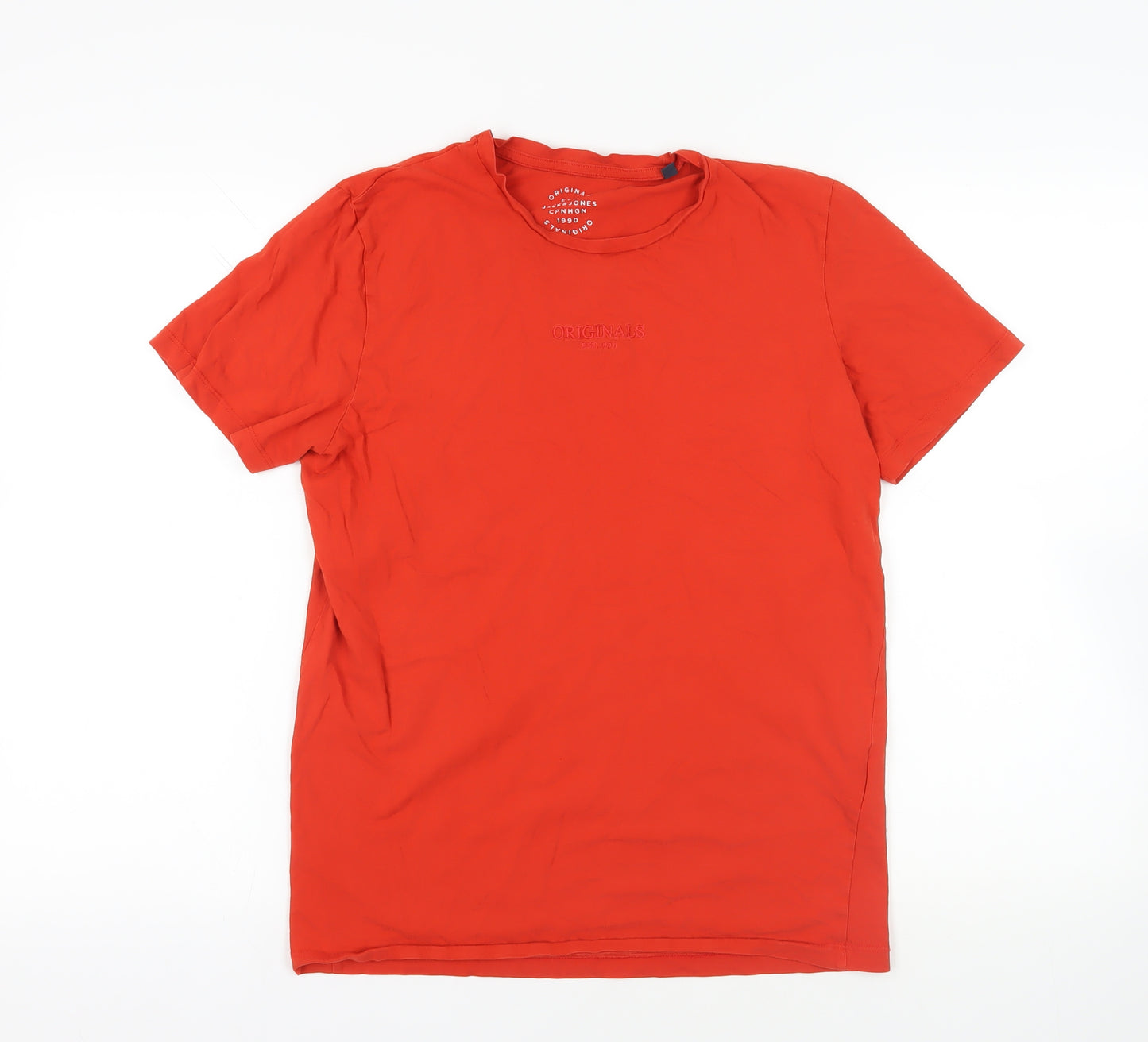 Jack & Jones Red Cotton Crew Neck T-Shirt - Size M